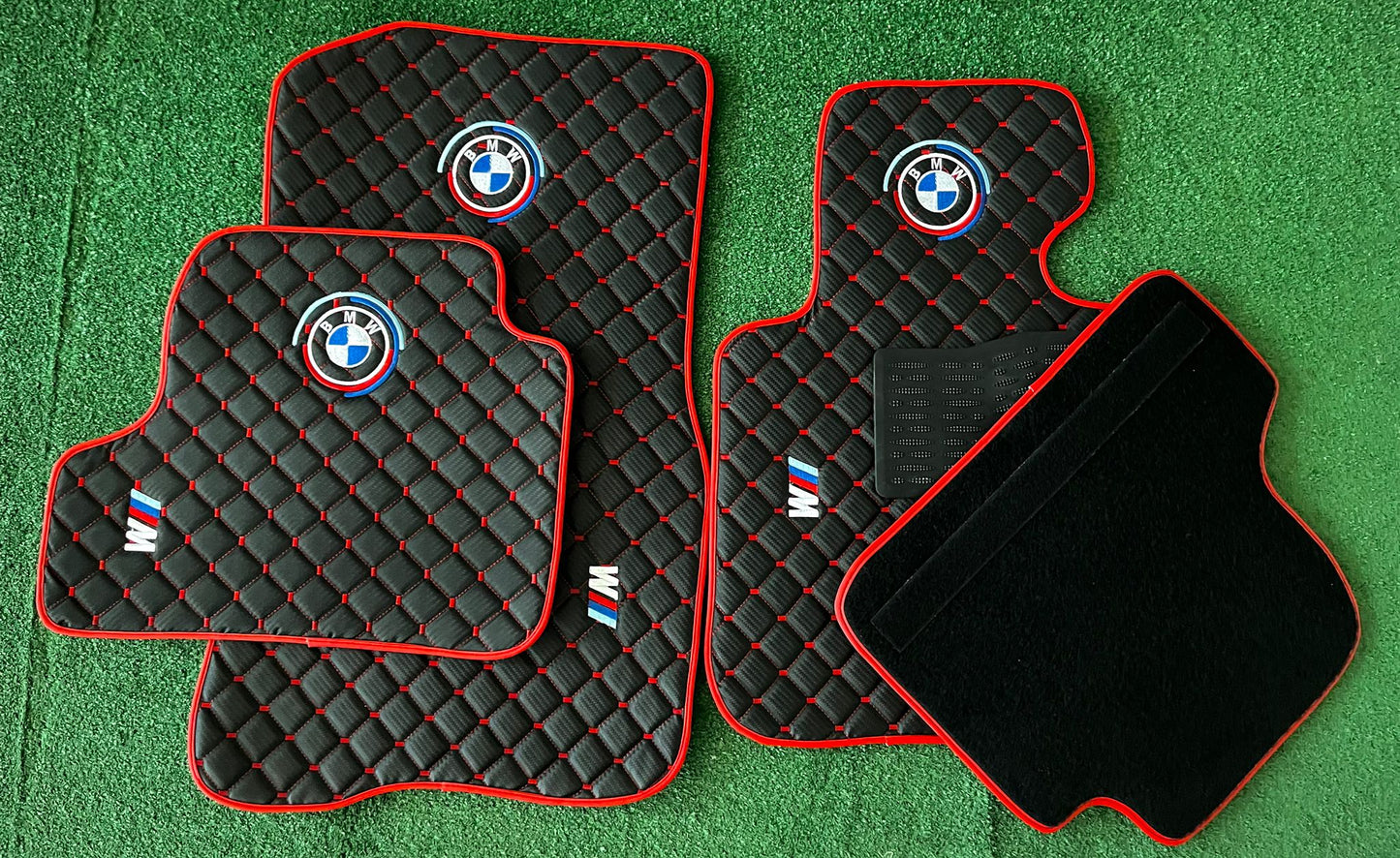 For All BMW M4 G82/G83 (2021-2025) 50. Years Model BMW M Series Leather Floor Mat